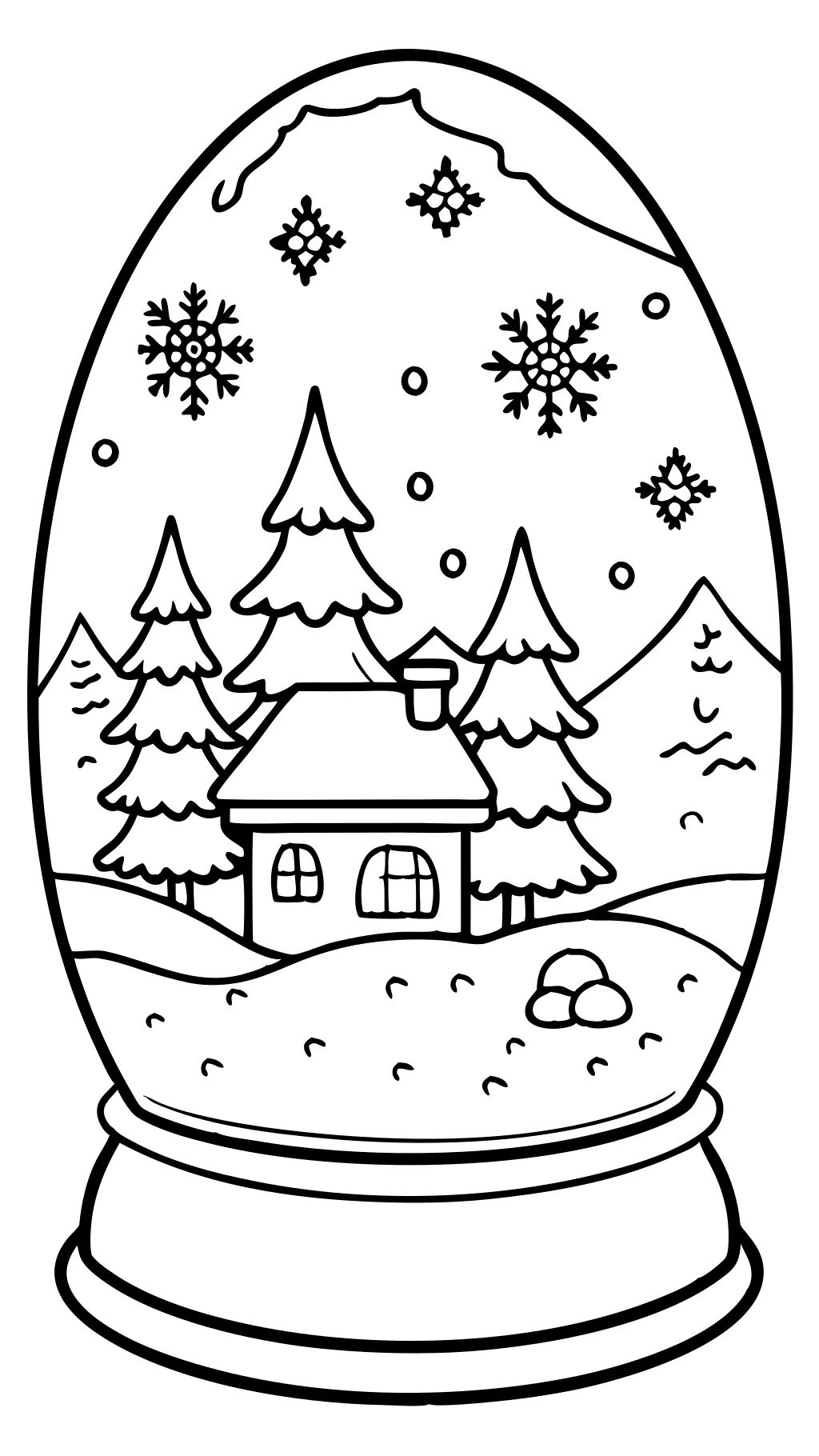 coloring pages snow globe